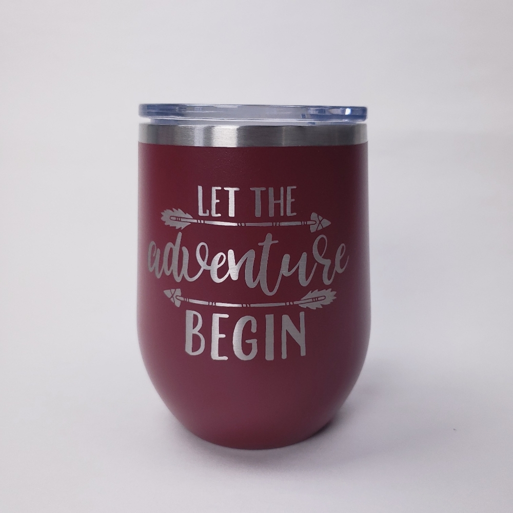 Let the Adventure Begin Retirement Wine Tumbler